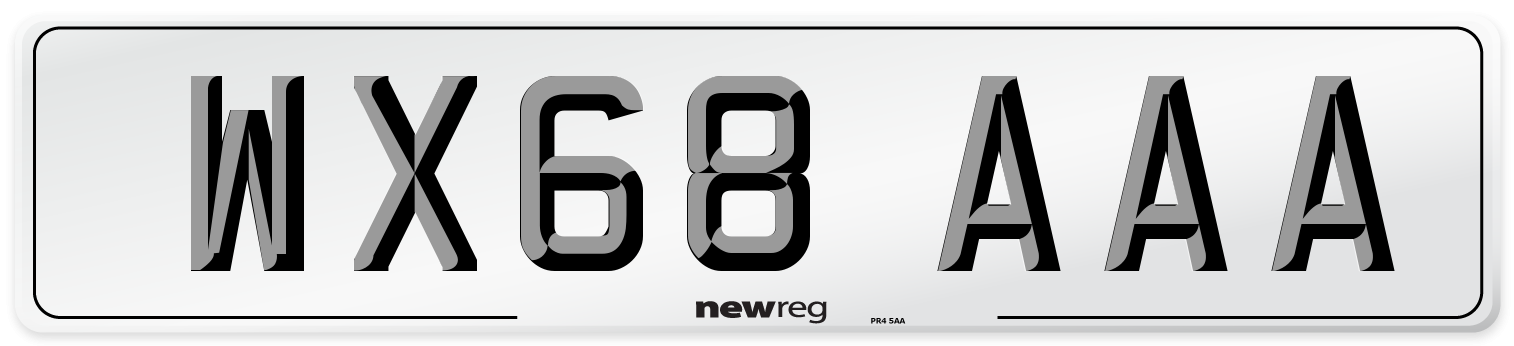 WX68 AAA Number Plate from New Reg